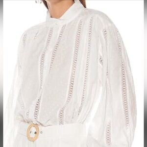 Zimmermann Suraya Lace Insert Oversized  Blous